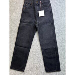 B SIDES NWT Plein High Waist Straight Leg‎ Stil Black Sz 30 NEW